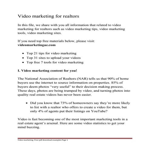 Video marketing for realtors