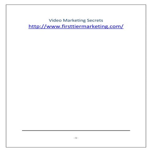 Video Marketing Secrets