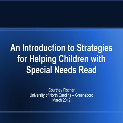 Strategies for Helping Children with Special Needs Read
