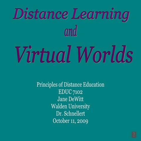 Video Presentation Virtual Worlds Iii