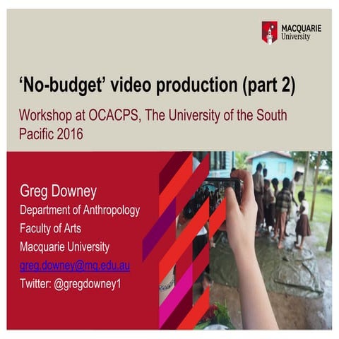 No-Budget video production workshop part 2