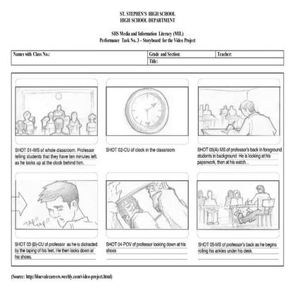 Video Project Storyboard Example