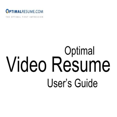 Video Resume Guide