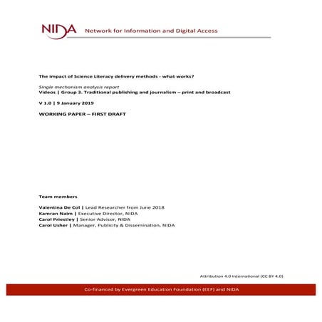 NIDA: Videos - Single Mechanism Working Paper | PDF