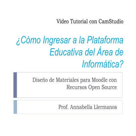 Video tutorial con CamStudio