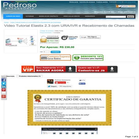 Video tutorial elastix 2.3 com uraivr e recebimento de chamadas