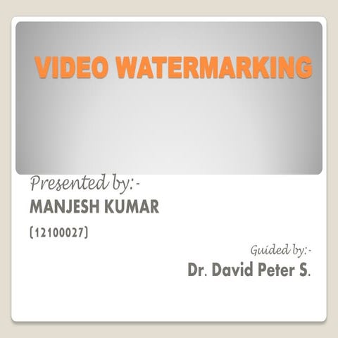 Video watermarking | PDF