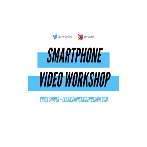 Video Workshop March 2022