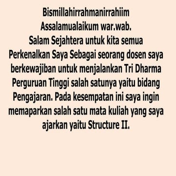 DESKRIPSI MATA KULIAH STRUCTURE UNTUK PEMBUATAN VIDEO PEMBELAJARAN YANG BERKAITAN DENGAN METODE PEMBELAJARAN, DAN MODEL PEMBELAJARAN