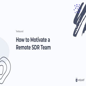 How Motivate a Remote SDR Team