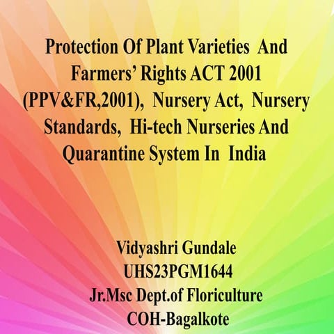 Ppvfr act 2001 | PPT