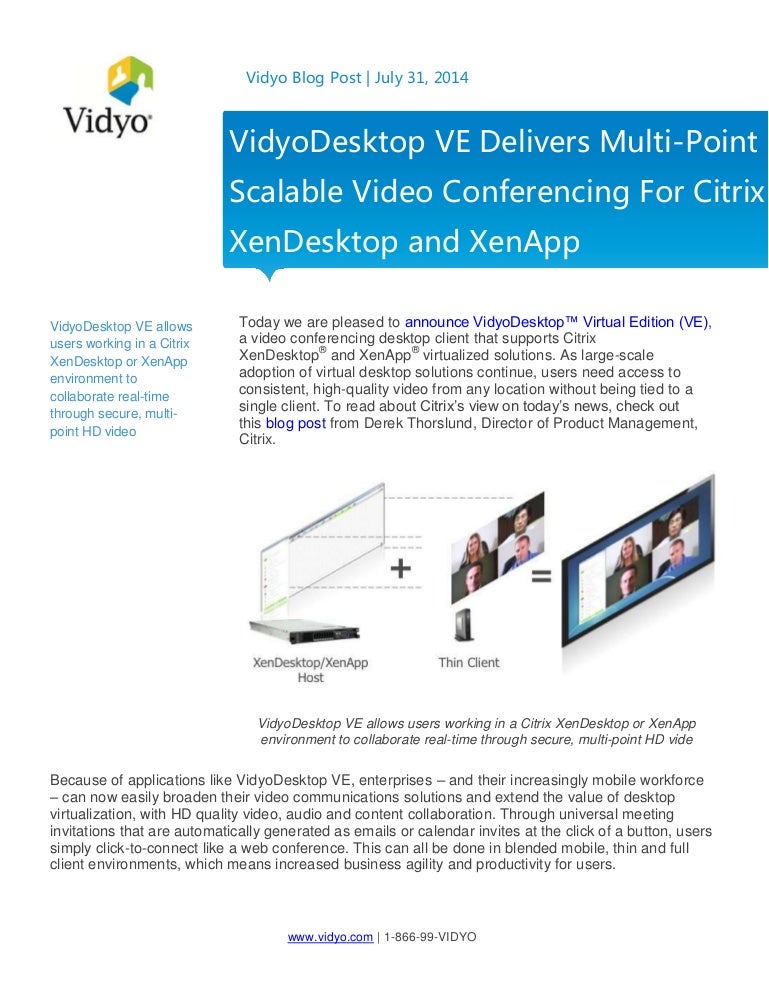 VidyoDesktop VE Delivers MultiPoint Scalable Video Conferencing
