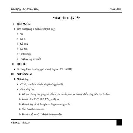 Viêm cầu thận cấp