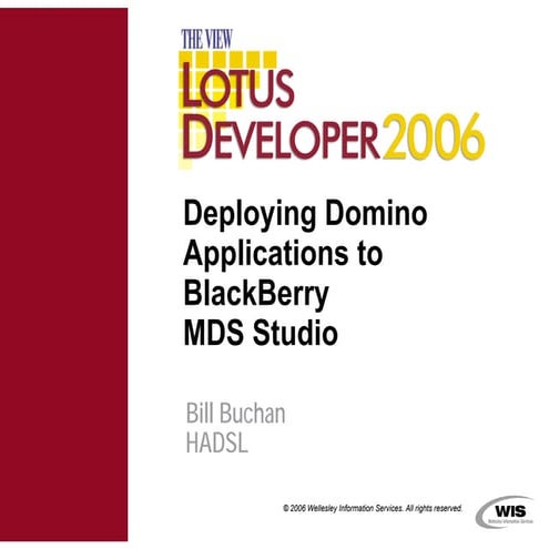 The View - Deploying domino applications to BlackBerry MDS Studio