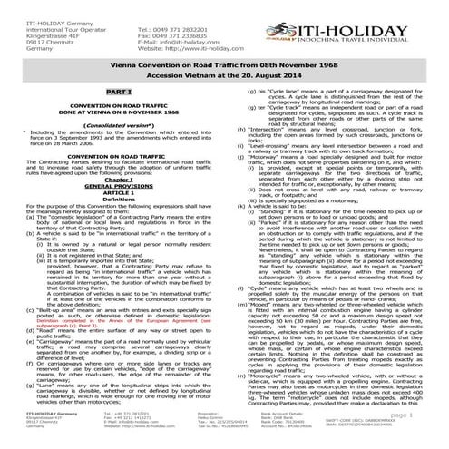 Vienna Convention on Road Traffic from 08th November 1968