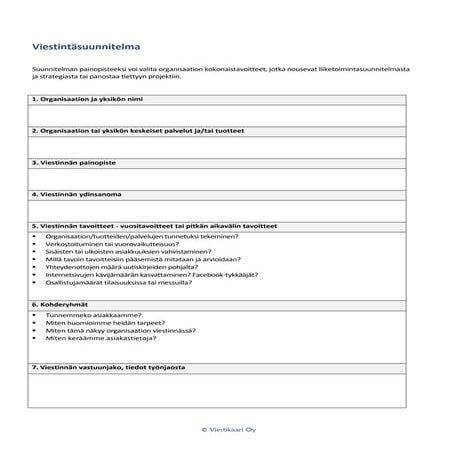 Viestintäsuunnitelma