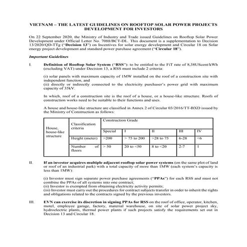 VIETNAM – THE LATEST GUIDELINES ON ROOFTOP SOLAR POWER PROJECTS ...