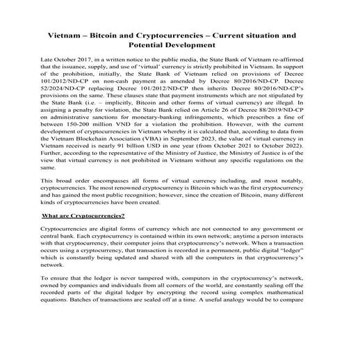 Vietnam – Bitcoin and Cryptocurrencies – Current situation and ...