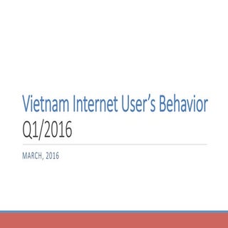 Vietnam internet user’s behavior 2016
