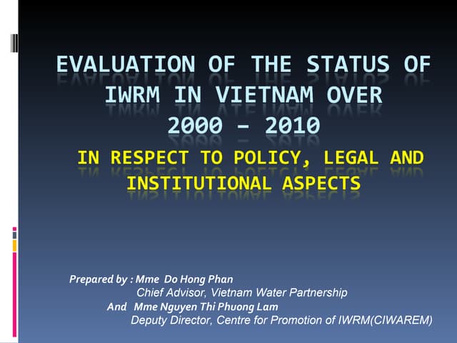 IWRM Evaluation Result_Vietnam