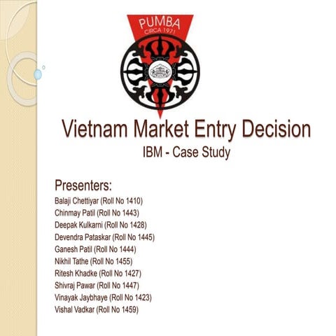 Vietnam market entry decision