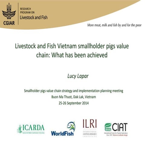 Livestock and Fish Vietnam smallholder pigs value chain: What has been achieved