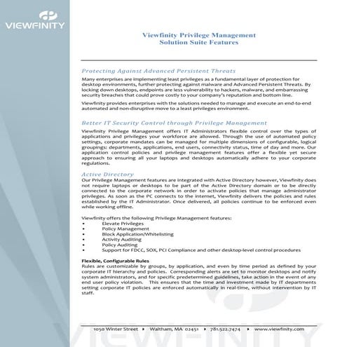 Viewfinity Privilege Management