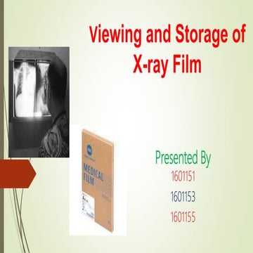 Viewing and storage of x ray film