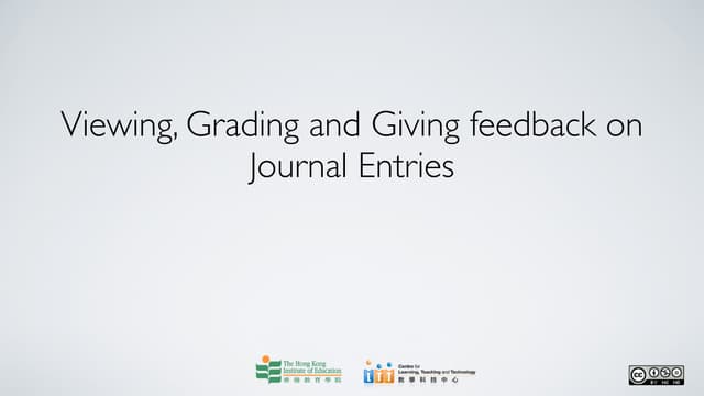 Viewing, grading and giving feedback on journal entries