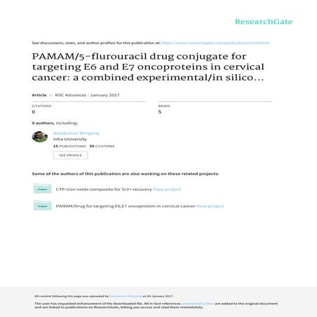 PAMAM/5-fluorouracil drug conjugate for targeting E6 and E7 oncoproteins in cervical cancer: a combined experimental/in silico approach