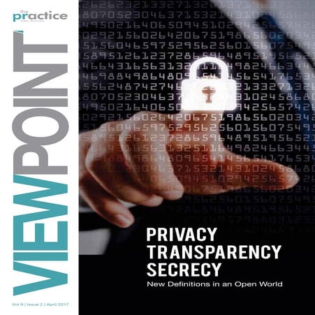 Privacy Transparency Secrecy - The PRactice April 2017 issue