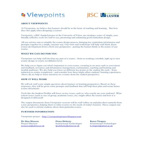 Viewpoints Factsheet
