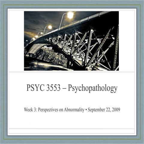 Viewpoints on Psychopathology