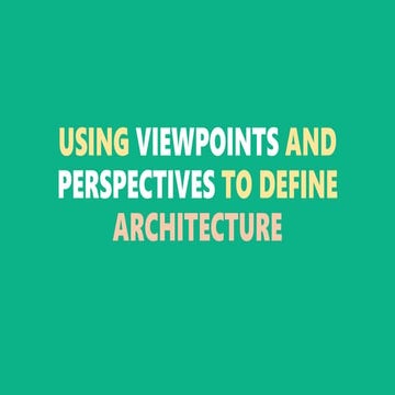 Viewpoints and perspectives