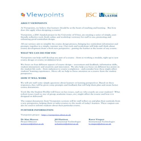 Viewpoints factsheet