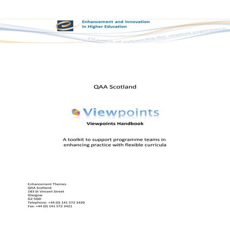 Viewpoints for flexible curricula handbook