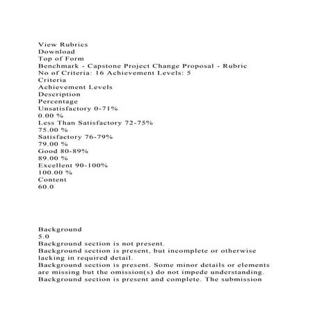 View RubricsDownloadTop of FormBenchmark - Capstone Project .docx