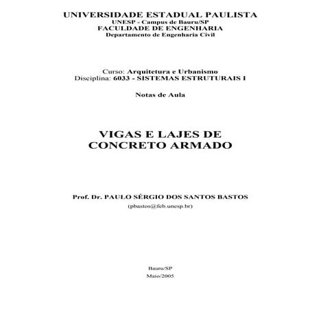 Vigas e lajes de concreto armado