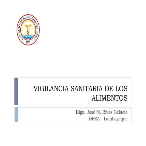 Vigilancia sanitaria de los alimentos