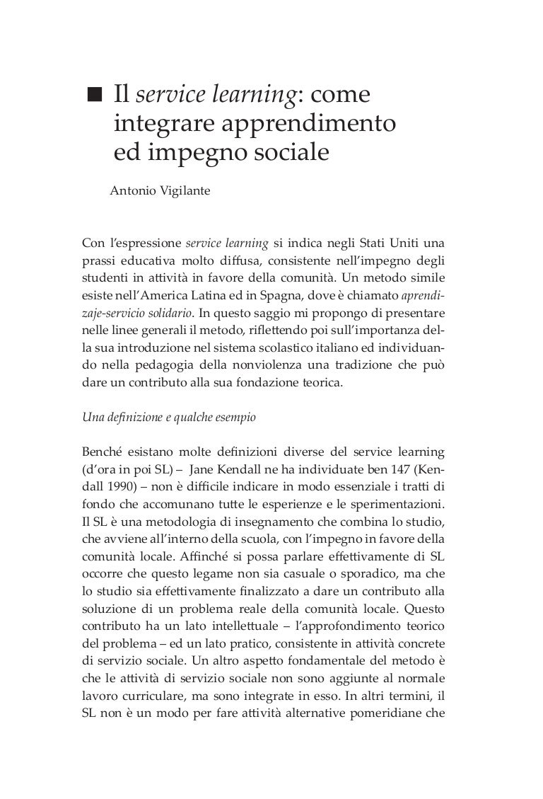 Il Service Learning Come Integrare Apprendimento Ed Impegno