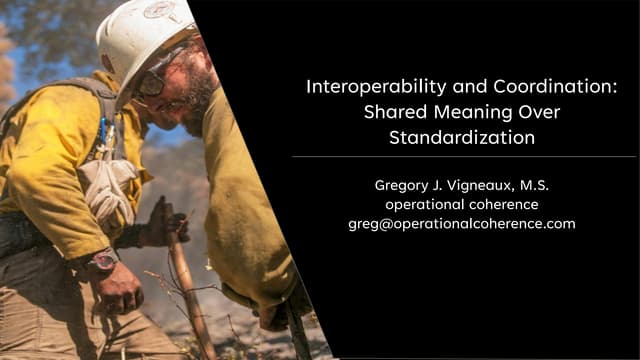 Interoperability and Coordination Shared Meaning Over Standardization