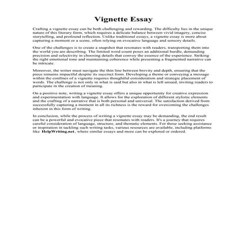 Vignette Essay
