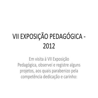 Vii exposição pedagógica   2012