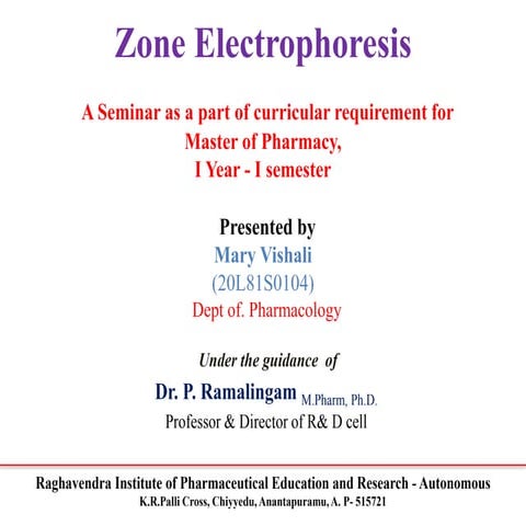 ZONE ELECTROPHORESIS