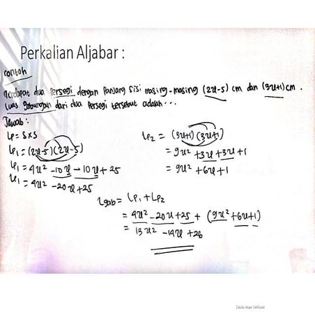 Viii catatan perkalian dan pemfaktoran aljabar