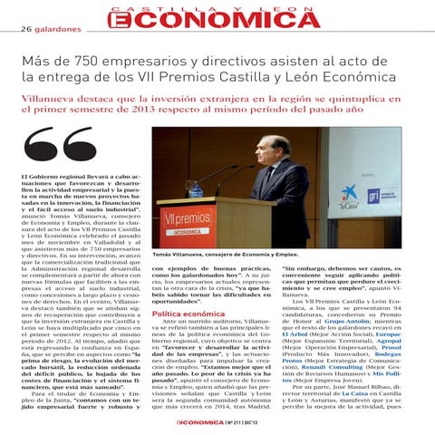 VII Premios Castilla y León Económica