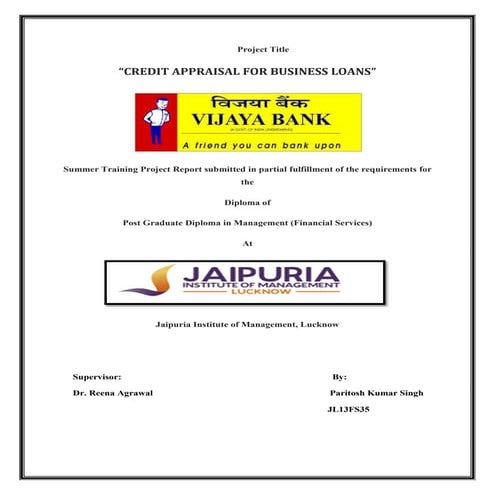 Vijaya bank project report