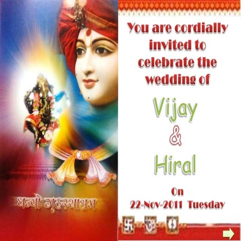 Vijay Bhavsar - Marriage Invitation Card