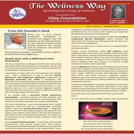 Vijayfoundation newsletter october_ 2013