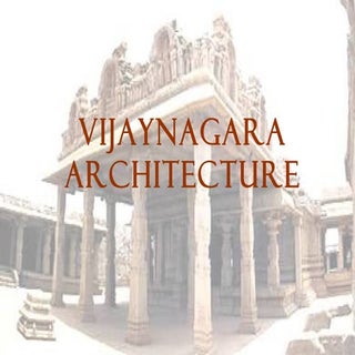 Vijaynagara architecture  HOA ppt
